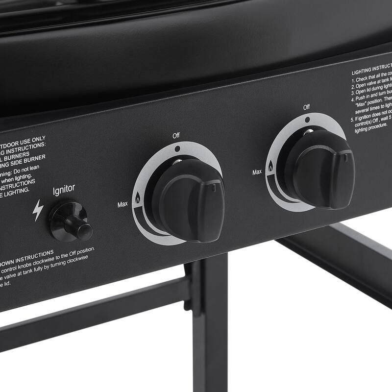 GDF Studio - Ridgewell Outdoor Propane Gas Grill with Side Burner