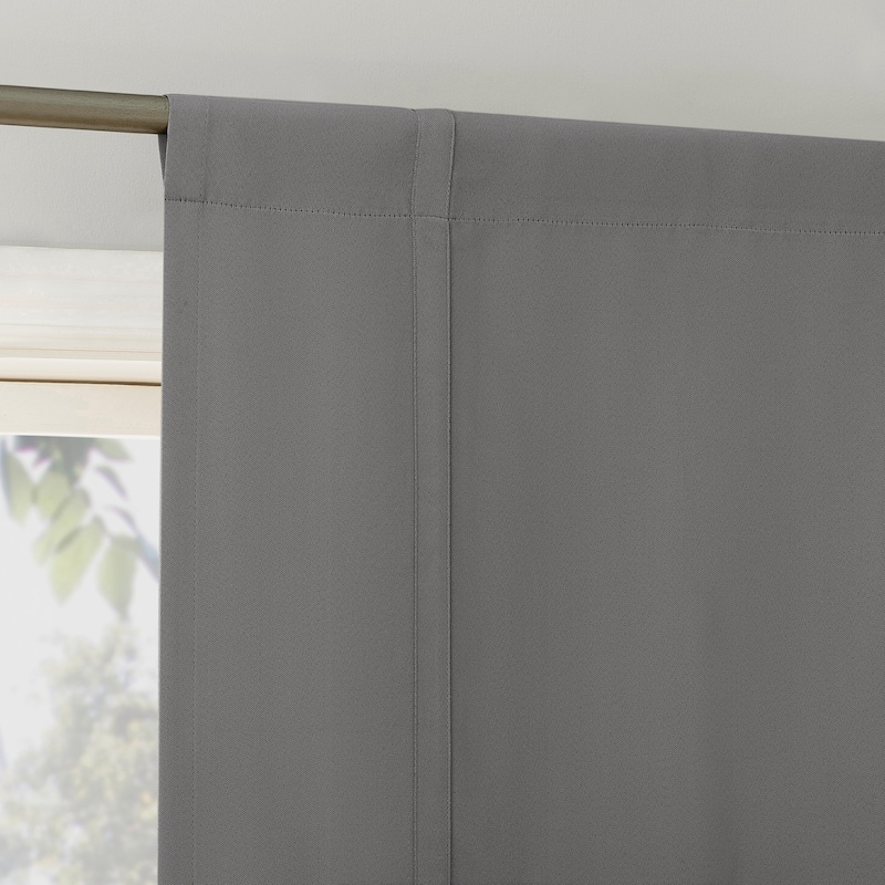 Sun Zero Greenwich Energy Saving Blackout Rod Pocket Window Tie-up Shade