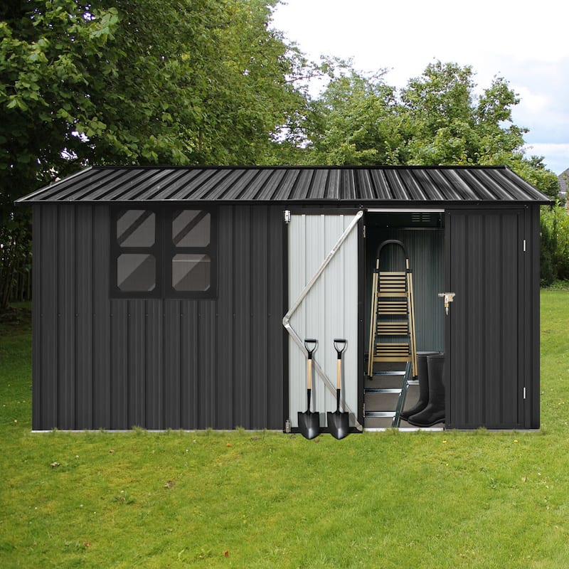 Metal garden sheds 10ftx12ft outdoor storage sheds with window