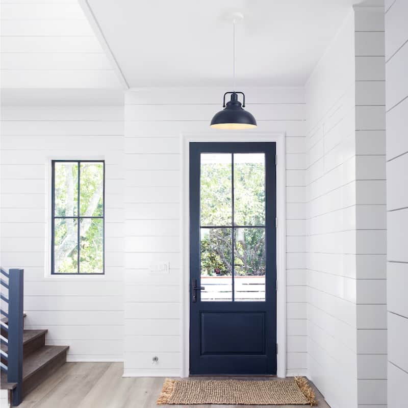 1-Light Semi Flush Mount Chandelier, Dome Pendant for Dining Room Living Room Bedroom Kitchen