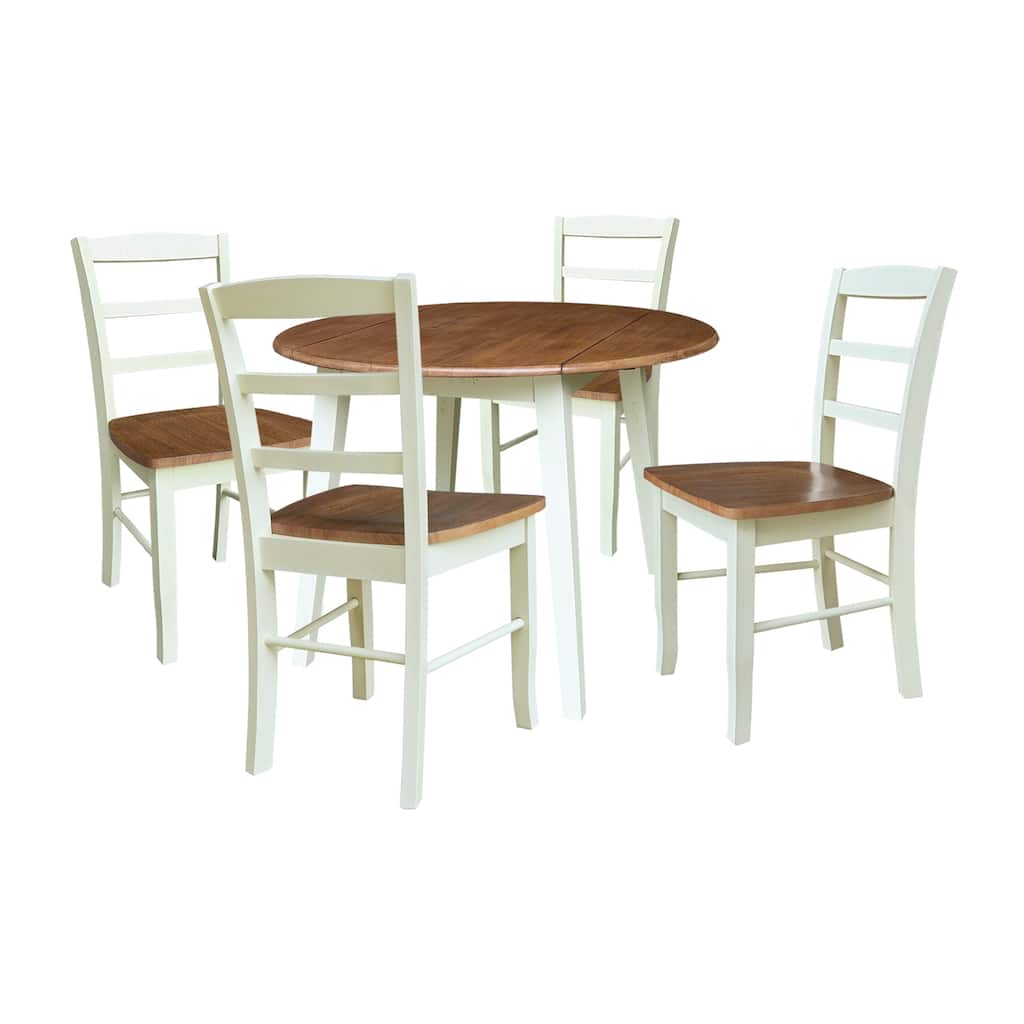 42" Round Dual Drop Leaf Dining Table with Chairs