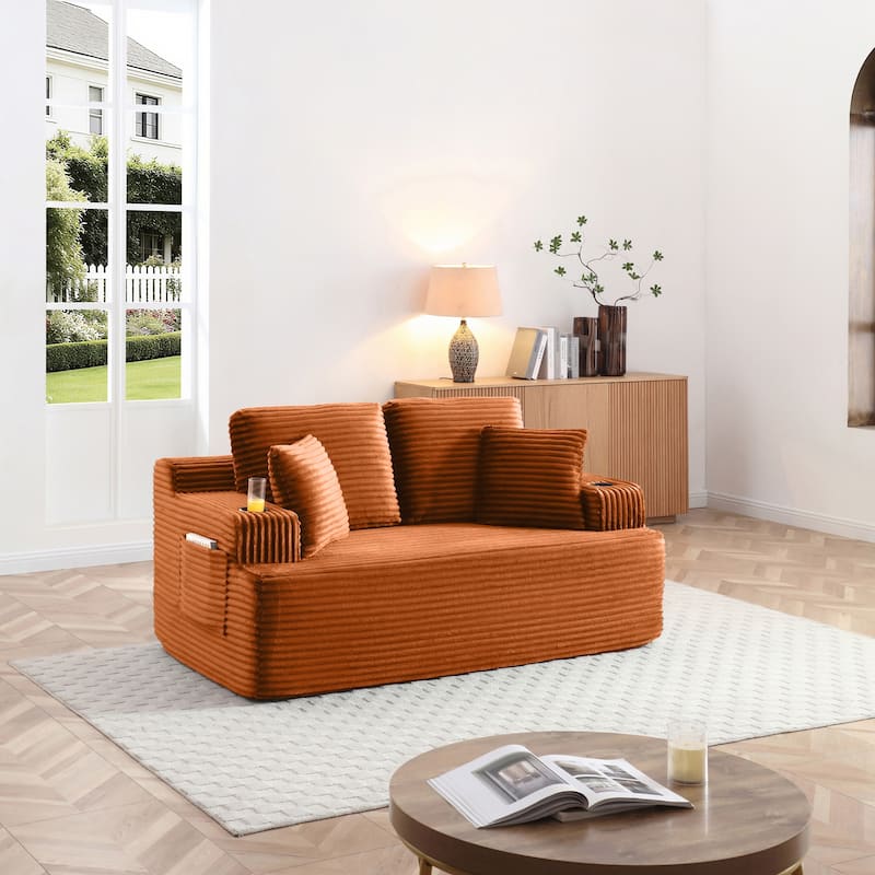 66.5''Boneless Sofa Couch with 2 Pillows Extra