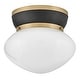 preview thumbnail 1 of 3, Lark 83601 Lucy 12" Wide Flush Mount Bowl Ceiling Fixture with Cased Lacquered Brass / Black