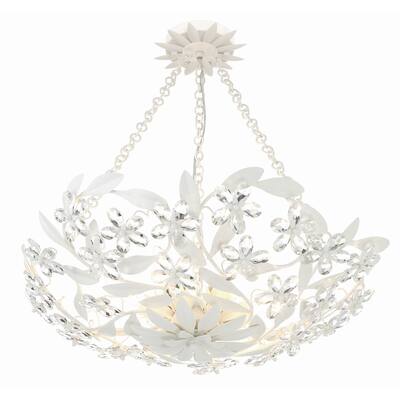 Marselle 6 Light Matte White Semi Flush Mount - 24"W x 6"H x 24"D