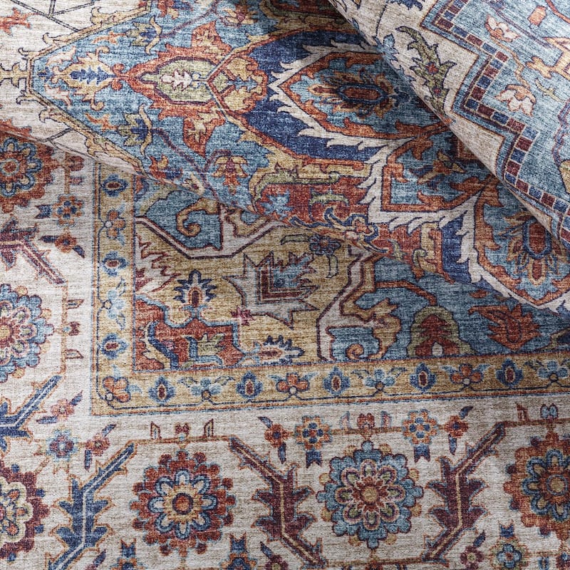 Livabliss Iris Traditional Medallion Area Rug