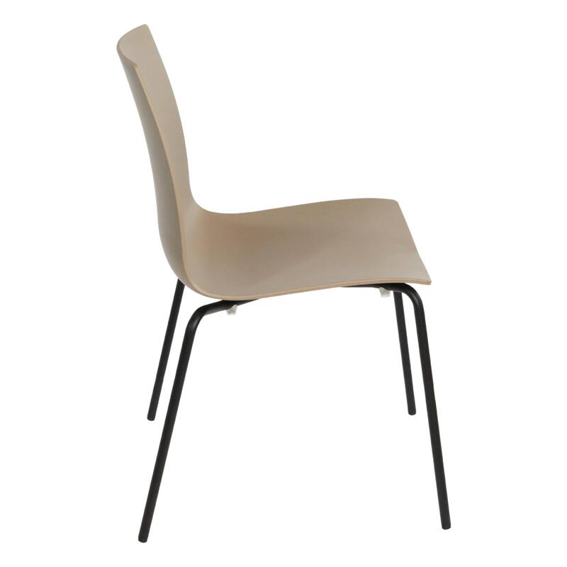 Furnish Theory Aero-S Pro Indoor/Outdoor Stackable Dining Side Chairs Polypropylene Shell & Powder-Coated Steel Legs (Set of 2)
