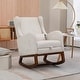 preview thumbnail 3 of 59, High back Upholstered Accent Rocking Chair Nursery Chair With Retractable Footrest