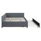 preview thumbnail 22 of 98, L-Shaped Backrest Daybed Upholstered Daybed Frame Classic Wood Slats Design with 2 Storage Drawers or Trundle, Full Size