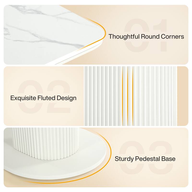 Counter Height Bar Table, Rectangular Pub Table with Faux Marble Tabletop, Home Bar Unit for Kitchen