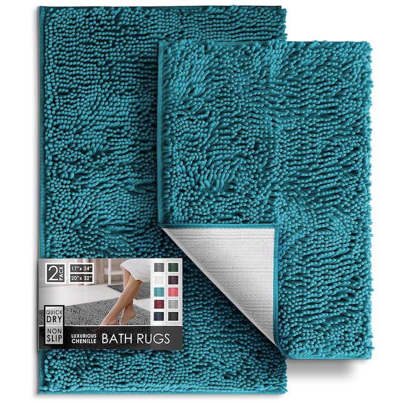 Empyrean Non-Slip Super Plush Chenille Bathroom Rugs