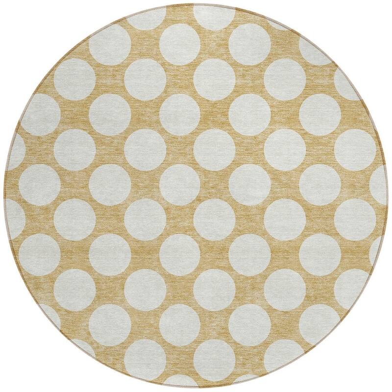 HomeRoots Polka Dot Transitional Rectangle Outdoor Rug