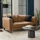 preview thumbnail 1 of 15, WYNDENHALL Hillcrest Modern, Contemporary 62 inch Wide Sofa in Genuine Leather Butternut Brown
