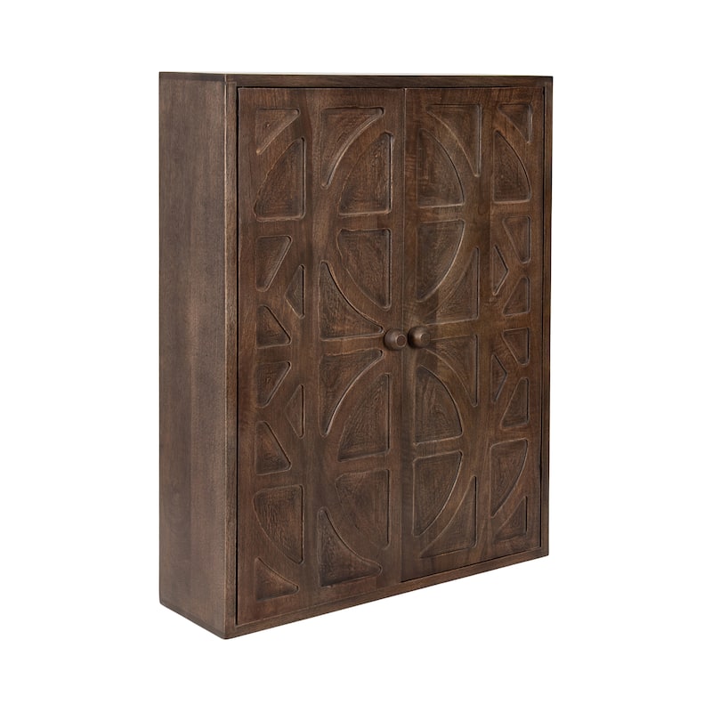 Kate and Laurel Galliene Wood Wall Cabinet - 22x7x28 - Brown