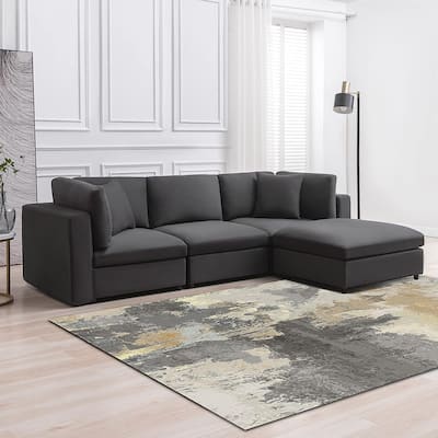 Mixoy Modern Convertible Sectional Sofa,L/U Shaped Corner Sleeper Sofa Couch,Modular Sectional Couches