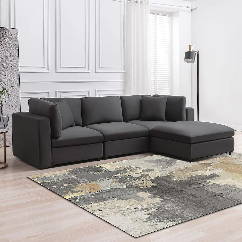 Mixoy Modern Convertible Sectional Sofa,L/U Shaped Corner Sleeper Sofa Couch,Modular Sectional Couches