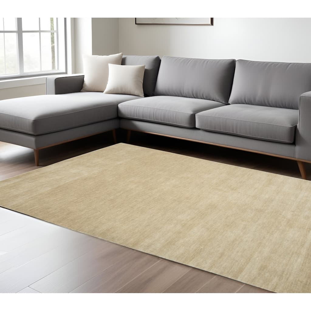 HomeRoots Solid Color Transitional Rectangle Area Rug