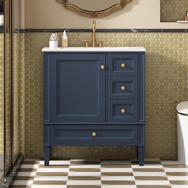 30-Inch Bathroom Vanity with Ceramic Sink