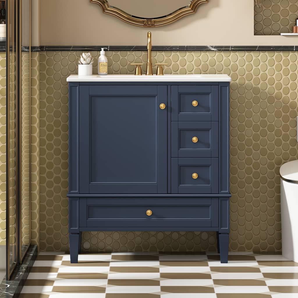30-Inch Bathroom Vanity with Ceramic Sink