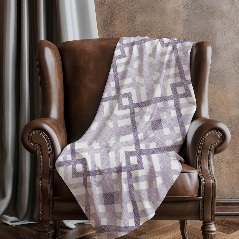 Premium Machine Washable Contemporary Geo Sherpa Throw Blanket