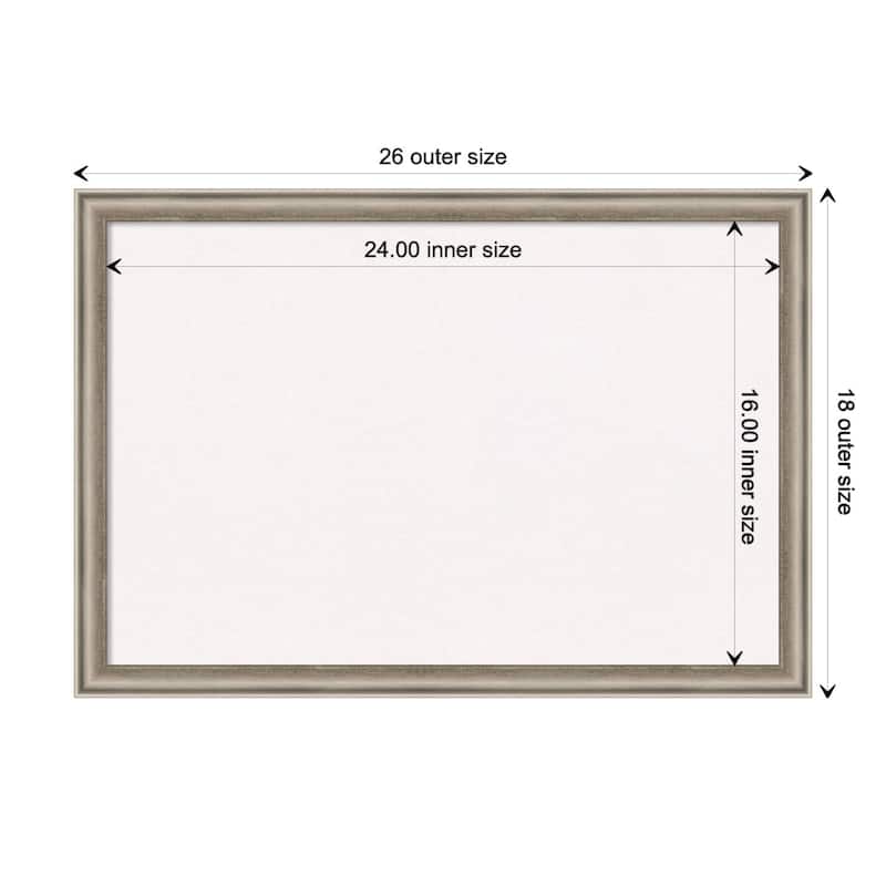 Salon Scoop Copper Wood Framed White Corkboard Bulletin Board - Salon Scoop Pewter - Board Size 24x16