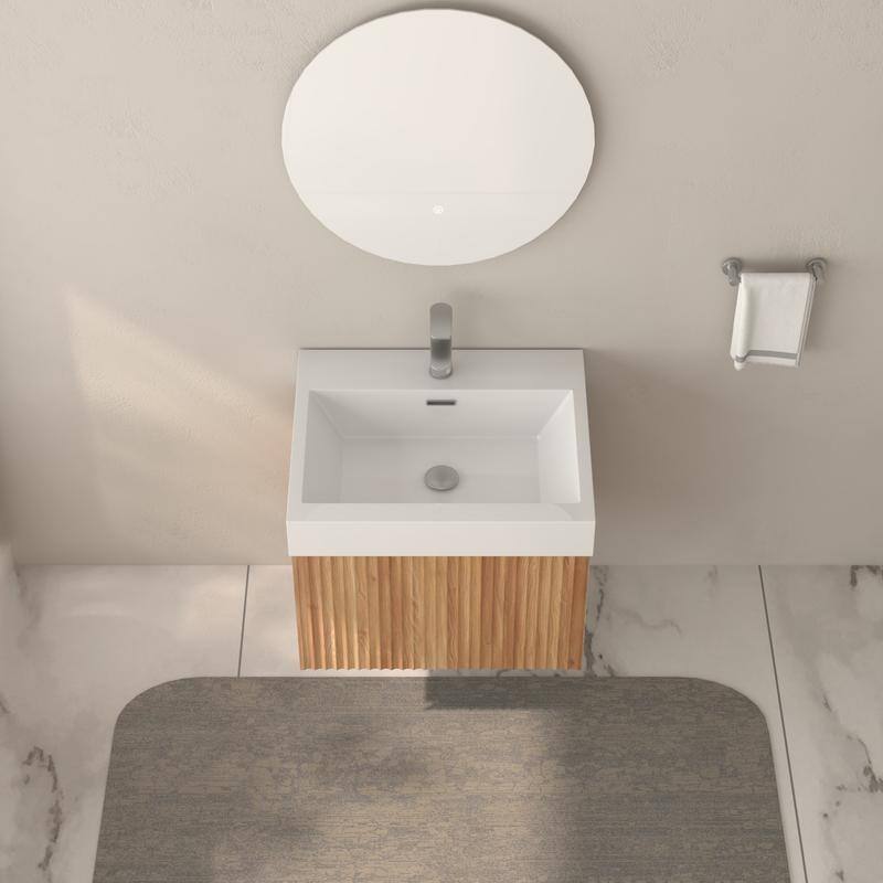 Wall Mount Bathroom Vanity with Sink Top with Drawer