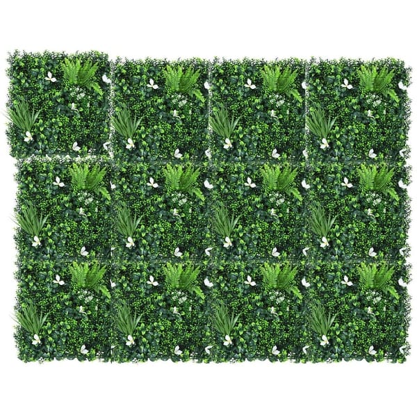 12PCS Artificial Plant Wall Panels for Outdoor Flower Wall Dcor - 20x20In  - Bed Bath & Beyond - 41224958