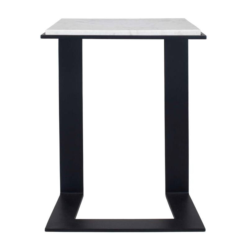 Uttermost Kenora White Marble Accent Table - 18.00" W x 22.50" H x 11.75" D