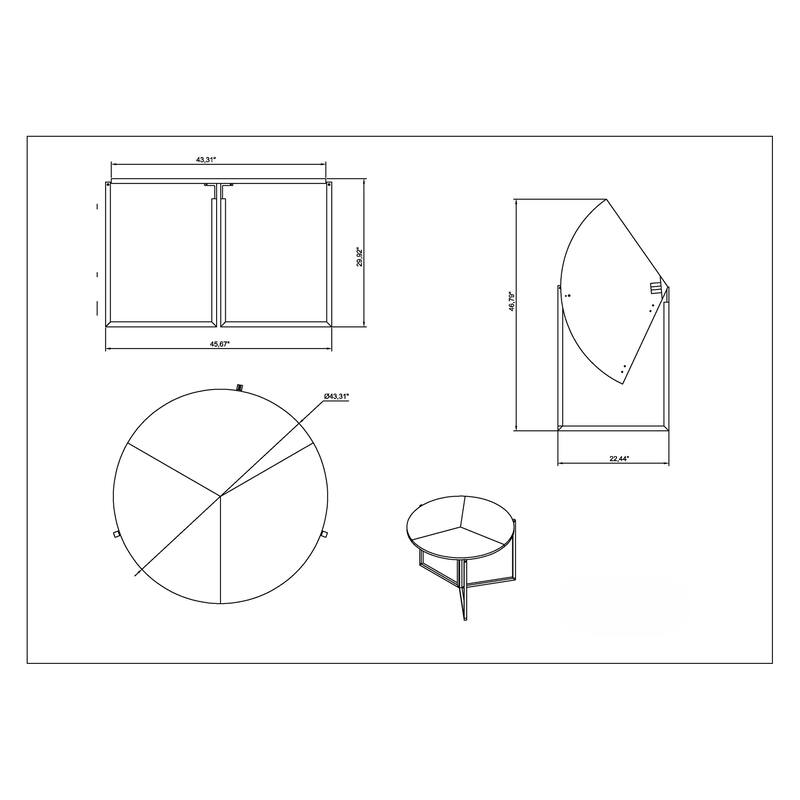 Somette Round Foldaway Dining Table