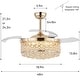 preview thumbnail 11 of 43, Kviflon 48'' Crystal Ceiling Fan with Lights and Remote 6 Speed, 3 Light Change Retractable Blades Chandelier Ceiling Fan