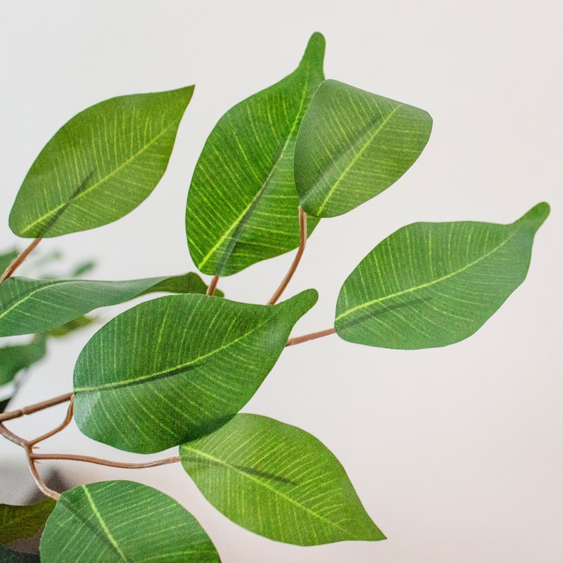 Artificial Ficus Tree 5ft - Realistic Faux Tree Indoor Decor - Elegant Green Plant for Home Office - 41-50 Inches