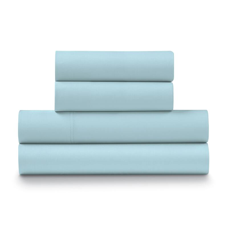 Ella Jayne 100% Cotton Percale Cool and Crisp Deep Pocket Sheet Set - Aqua - Full