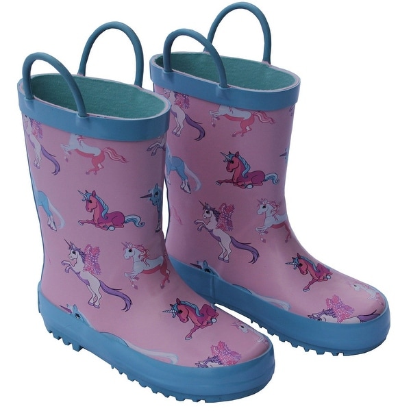 girls unicorn rain boots