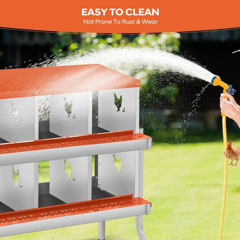 8 Compartment Nesting Box, Chicken Laying Box, with Bracket Legs