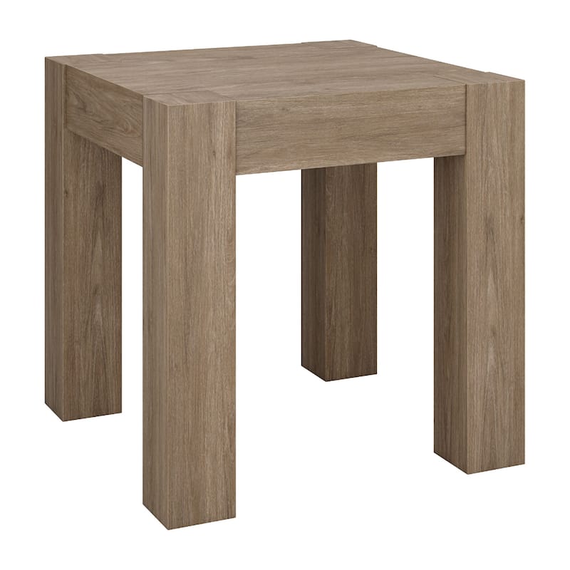 Wood Square End Table with 4 Legs 22 Inches MDF Wood - 22” x 22” x 22” (D x W x H) - Gray