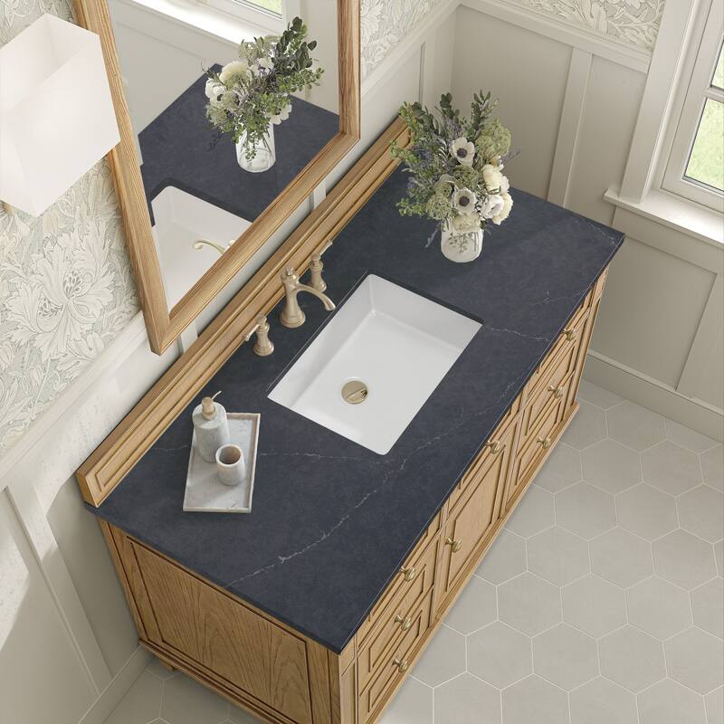 James Martin Vanities Lorelai 48" Single Vanity, Light Natural Oak - Charcoal Soapstone