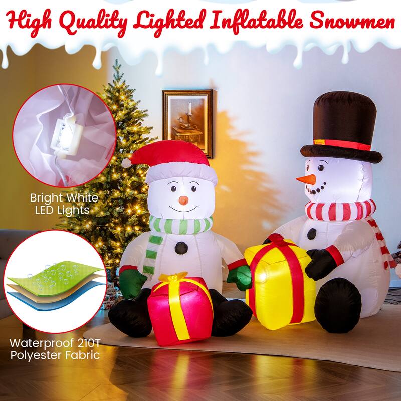Gymax 5FT Long Christmas Inflatables LED Lighted Xmas Double - See Details