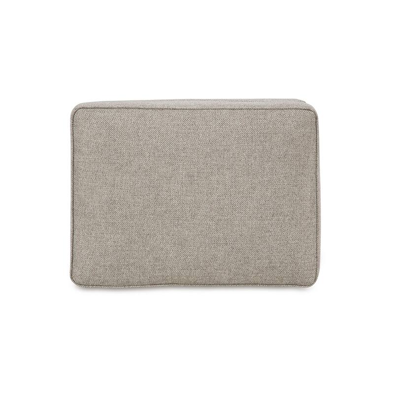 Gael Ottoman, Soft Cushioned Gray Beige Polyester, Dark Brown, 31 Inch