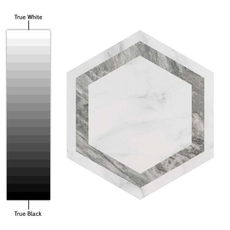 Merola Tile Marbilia Hex Venato Grey Geo with Biotech 11" x 13" Porcelain Floor and Wall Tile