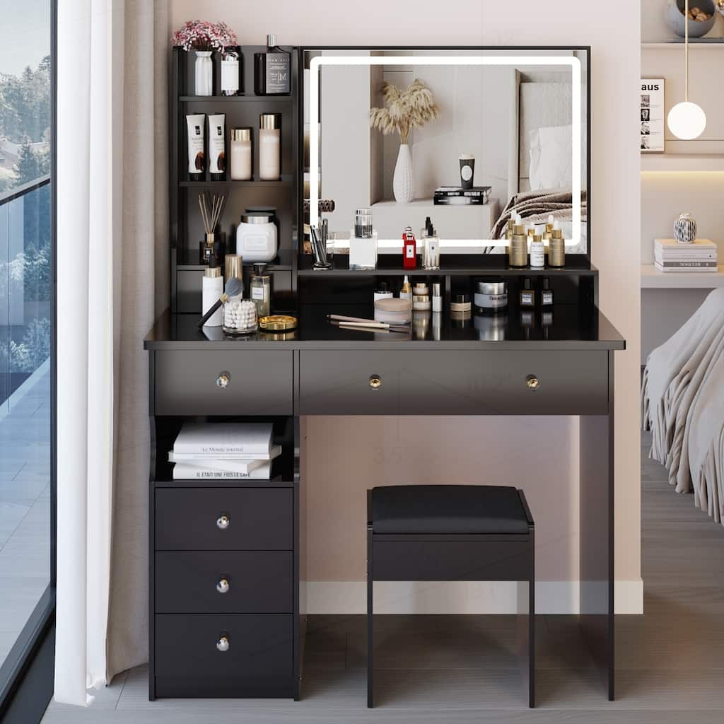 Spacious and Stylish Vanity Table Set with Advanced LED Mirror and High Capacity Storage