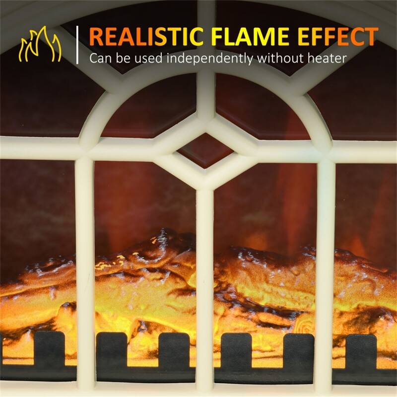 Flame Effect Electric Fireplace Heater Auto Shut-Off Overheat - 14.25" W x 9.5" D x 18" H
