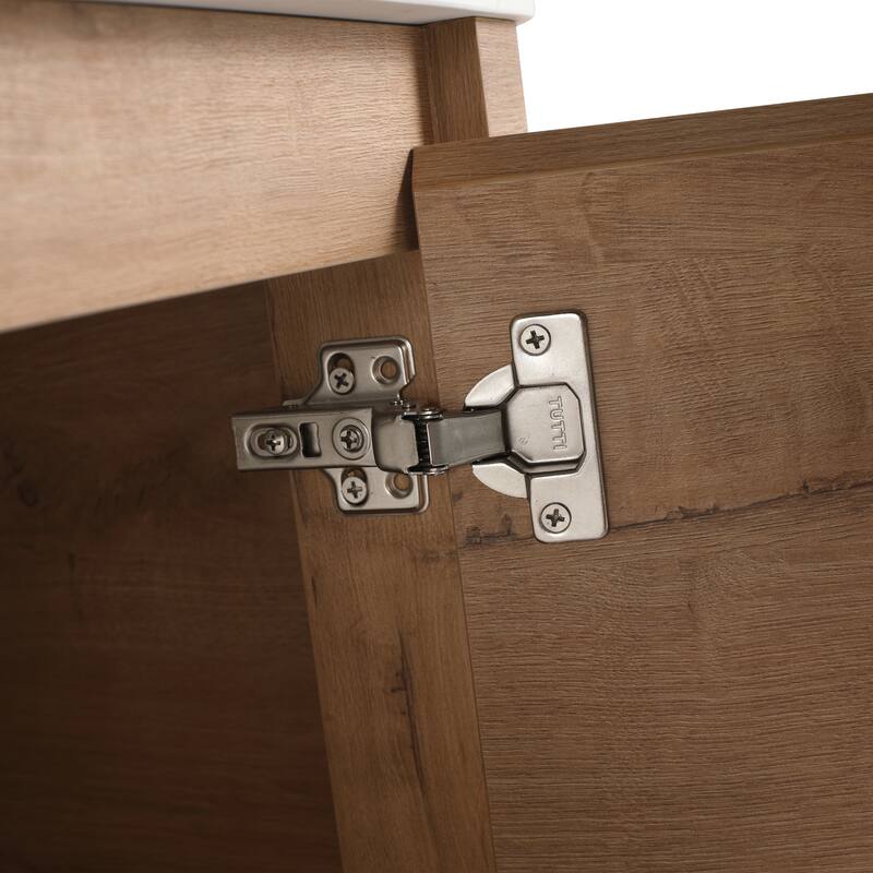 24'' Wall-Mounted Bathroom Vanity & 1-Soft-Close Door, KD-Packing, Plywood (Vanity Only, Excluding Sink)
