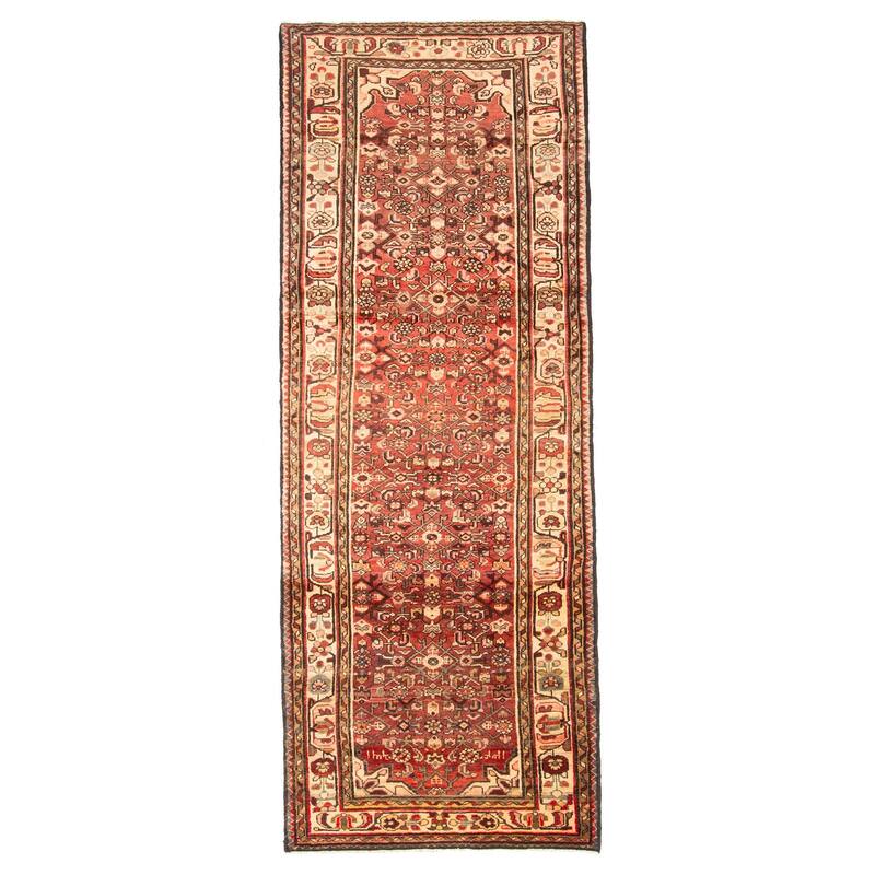 ECARPETGALLERY Hand-knotted Andelz Red Wool Rug - 3'6 x 9'6