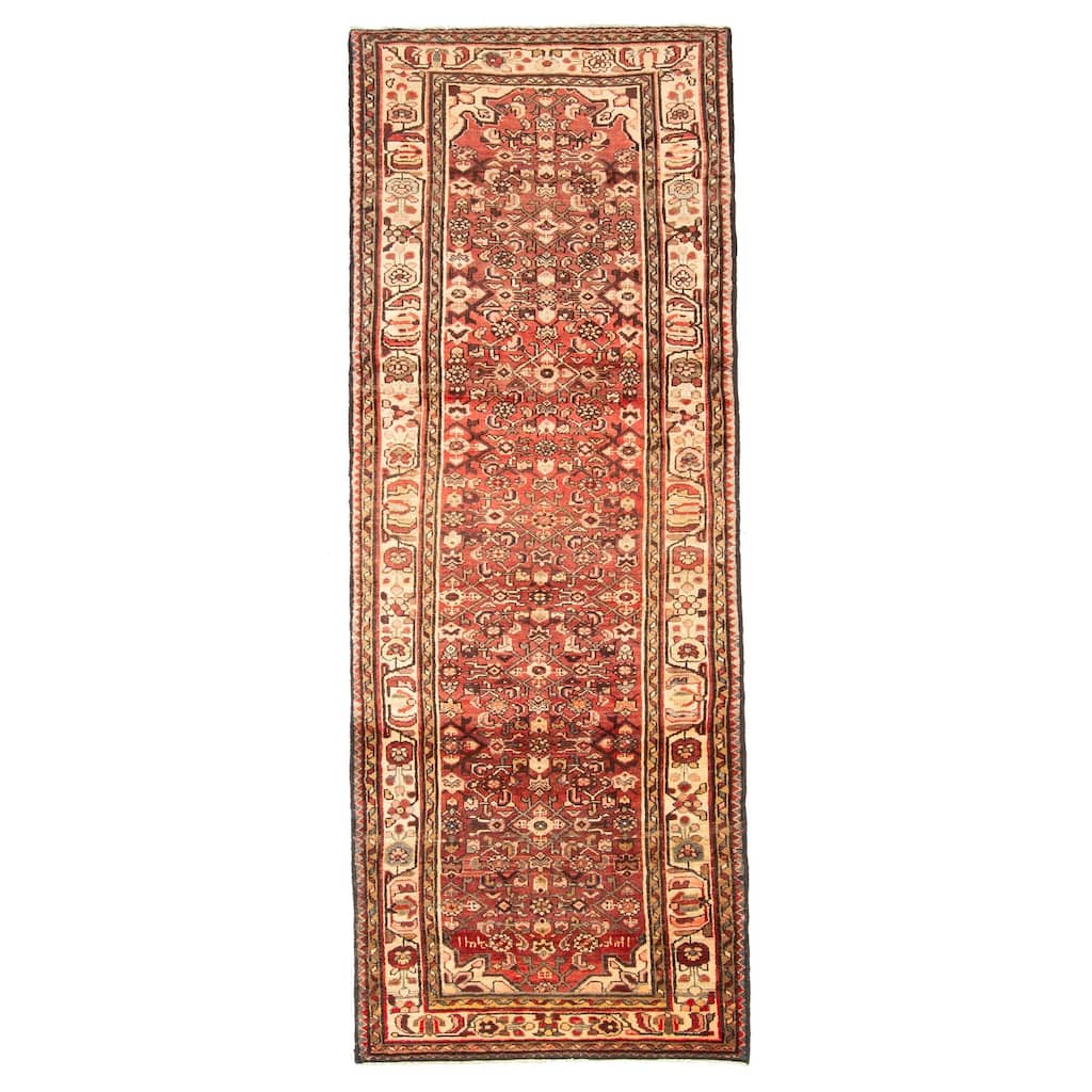ECARPETGALLERY Hand-knotted Andelz Red Wool Rug - 3'6 x 9'6