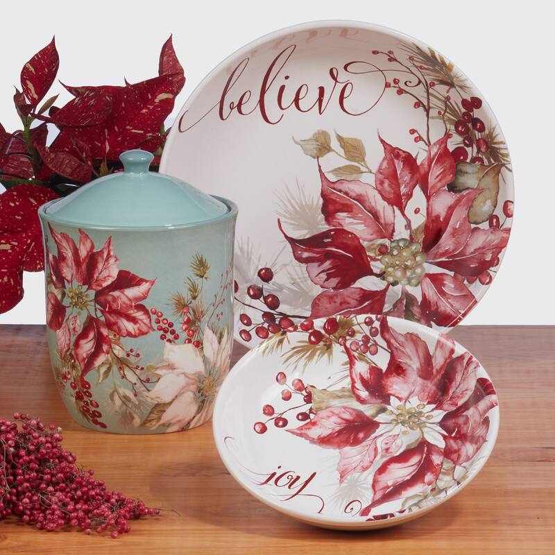 Certified International Winters Joy 11" Dinner Plates, Set of 4 Assorted Designs - 11-inch