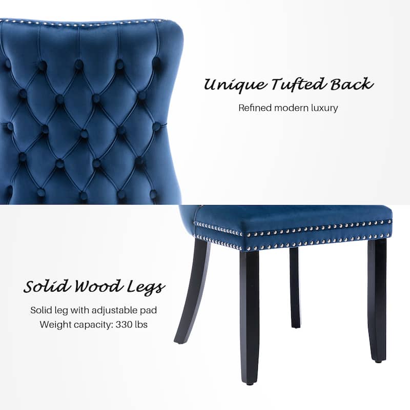 KATA Velvet Upholstered Wingback Dining Chairs Set of 2