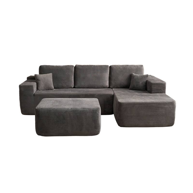 ​​OVIOS Lazy Chaise Lounge Sofa with Ottoman​