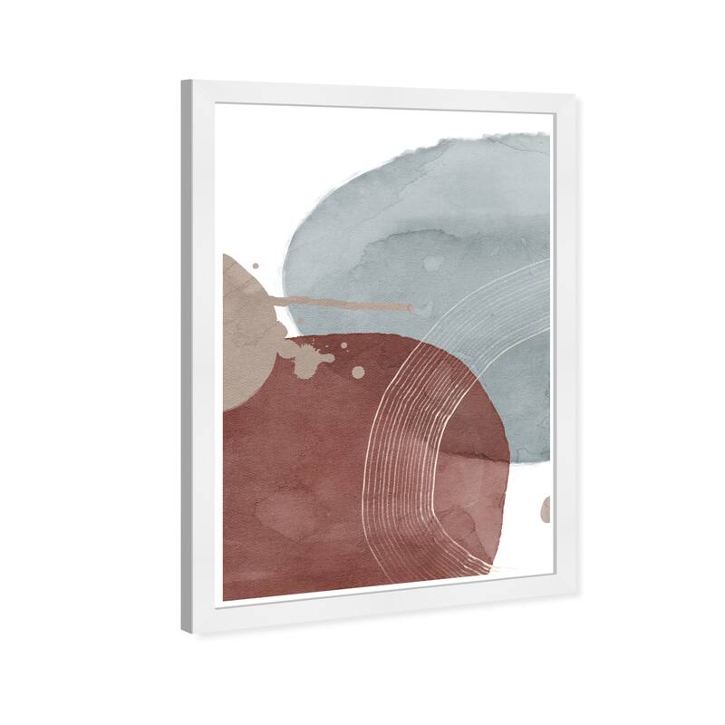 Wynwood Studio Prints Abstract In Earth Tones Blue and Mid-Century Modern Wall Art Canvas Print