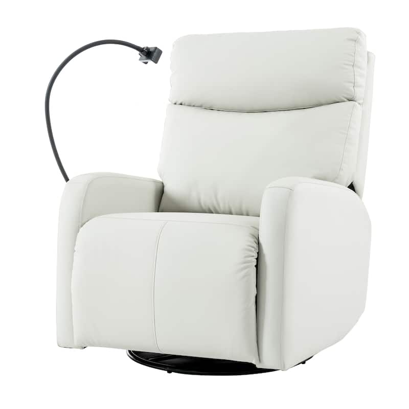 PU Power Swivel Recliner Chair with 270° Rotation, Electric 95-160° Recline and Dual USB Ports - 330lb Capacity