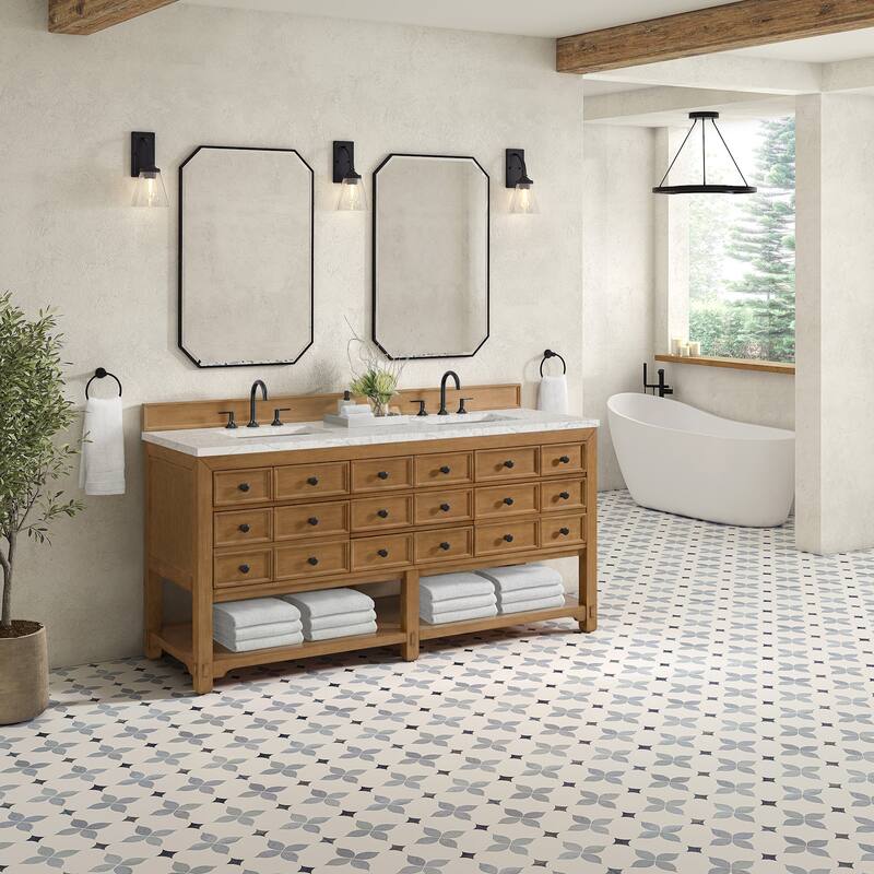 James Martin Vanities 505-V72-FEJP Malibu 72" Free Standing Double