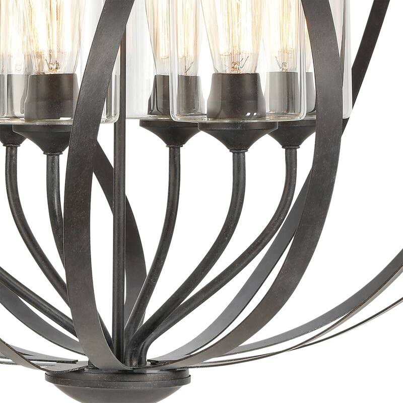 Elk Home Daisy Midnight Bronze With Clear Glass 6 Light Chandelier